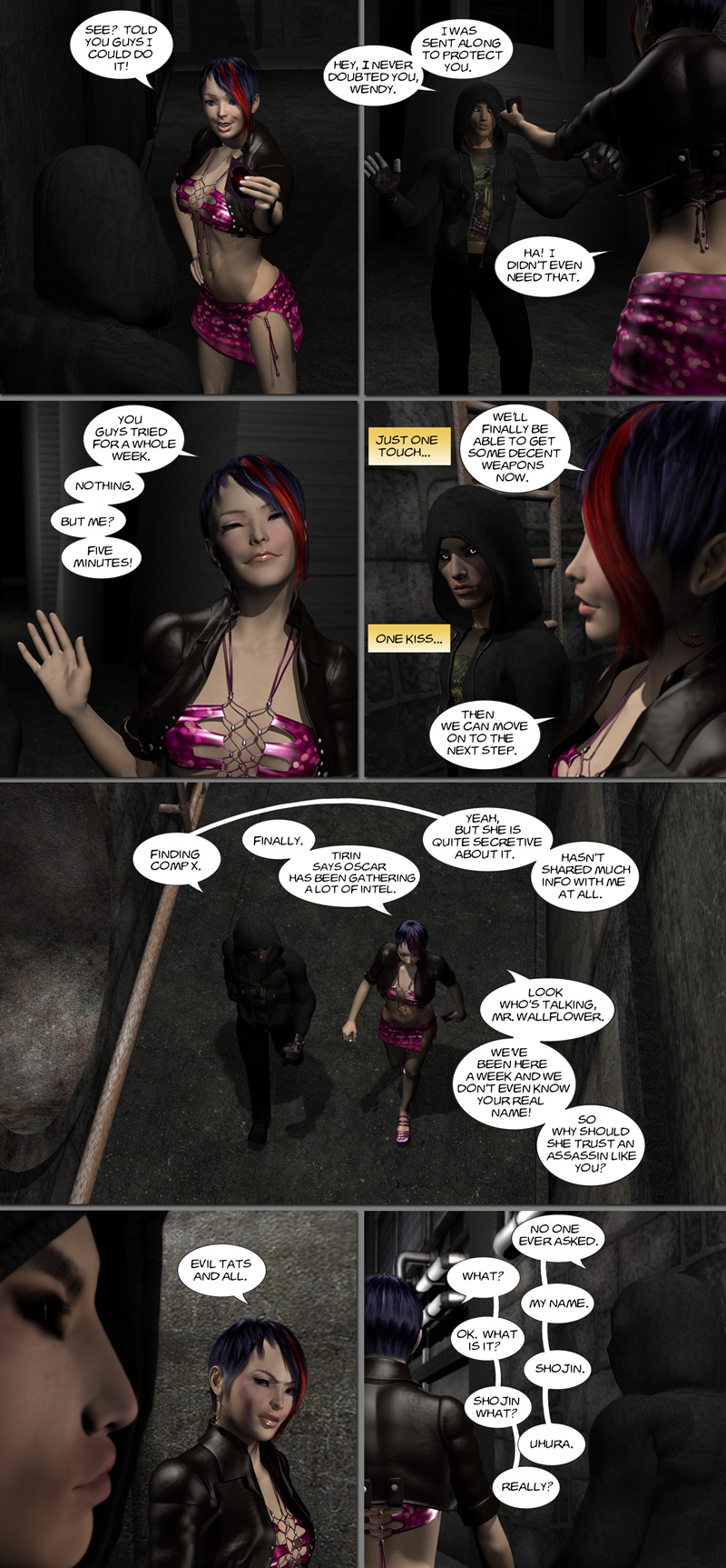 Chapter 8, page 5 – Shadow and Wendy stroll down the alleyways of Yehgot
