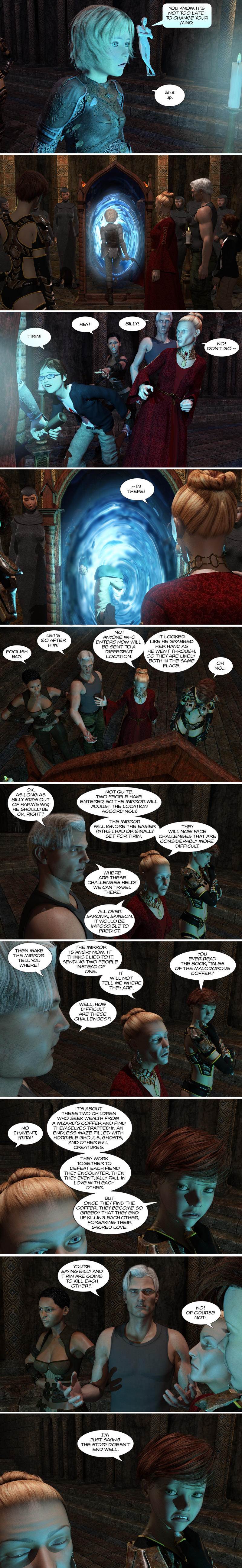 Chapter 12, page 22 – Billy leaps into the mirror