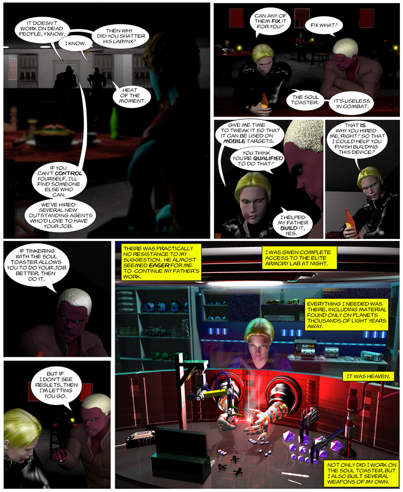 Chapter 2, page 21 – Tirin updates her dad’s secret weapon