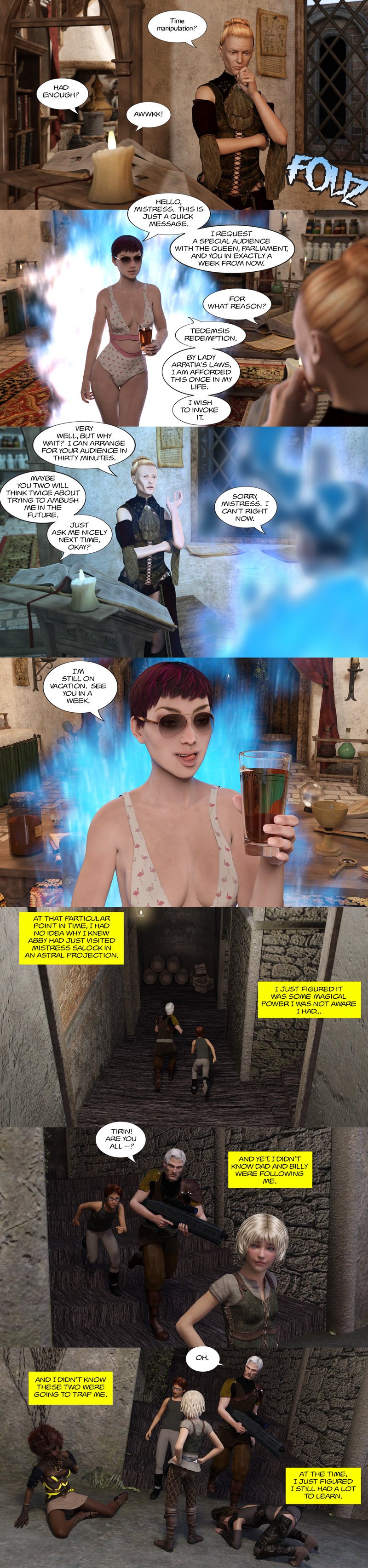 Chapter 16, page 12 – Abby leaves Mistress a voicemail while on vacation